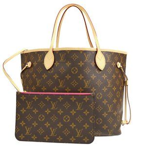 Auth NEW Louis Vuitton Neverfull MM monogram pivone with wallet pouch pivone